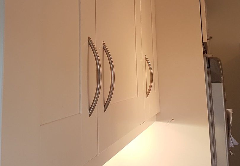 white paint on kitchen cupboards